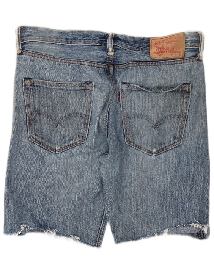 Levi's Uomo 501 Pantaloncini di jeans invecchiati W32 Cotone blu medio