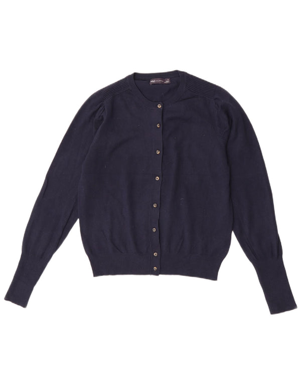 Maglione cardigan da donna Marks & Spencer UK 12 Viscosa blu navy medio