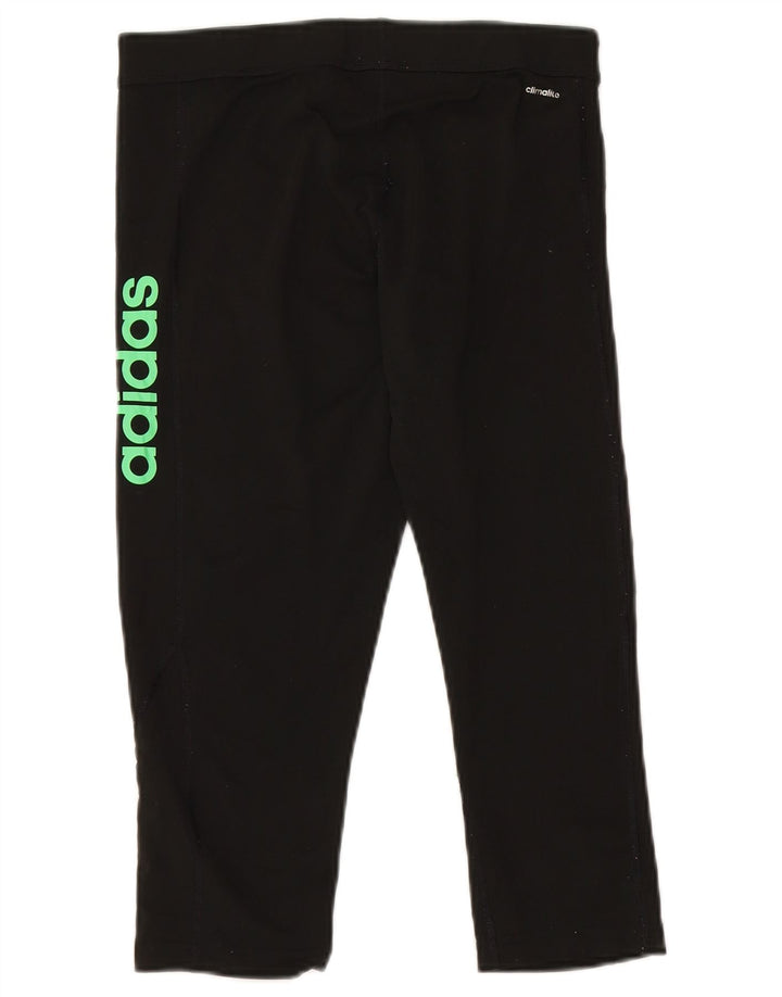 ADIDAS Womens Climalite Graphic Capri Leggings UK 12/14 Medium Black