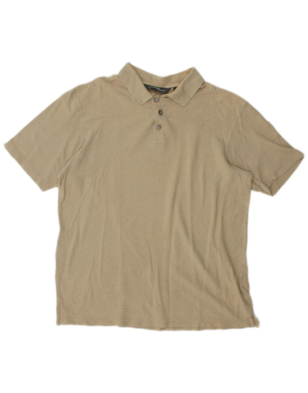 Polo da uomo EDDIE BAUER in lino beige medio