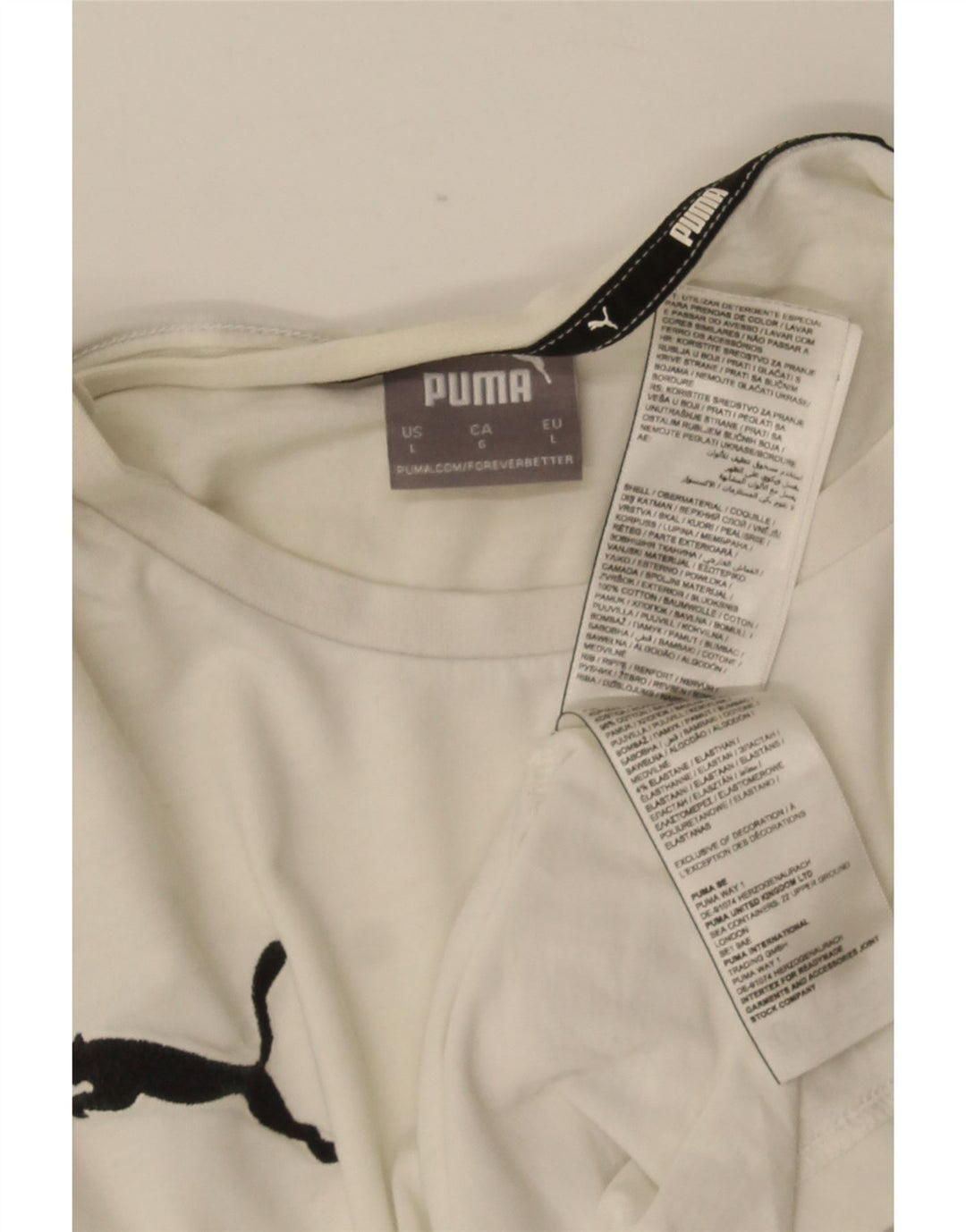 T-shirt da uomo Puma Top Large in cotone bianco