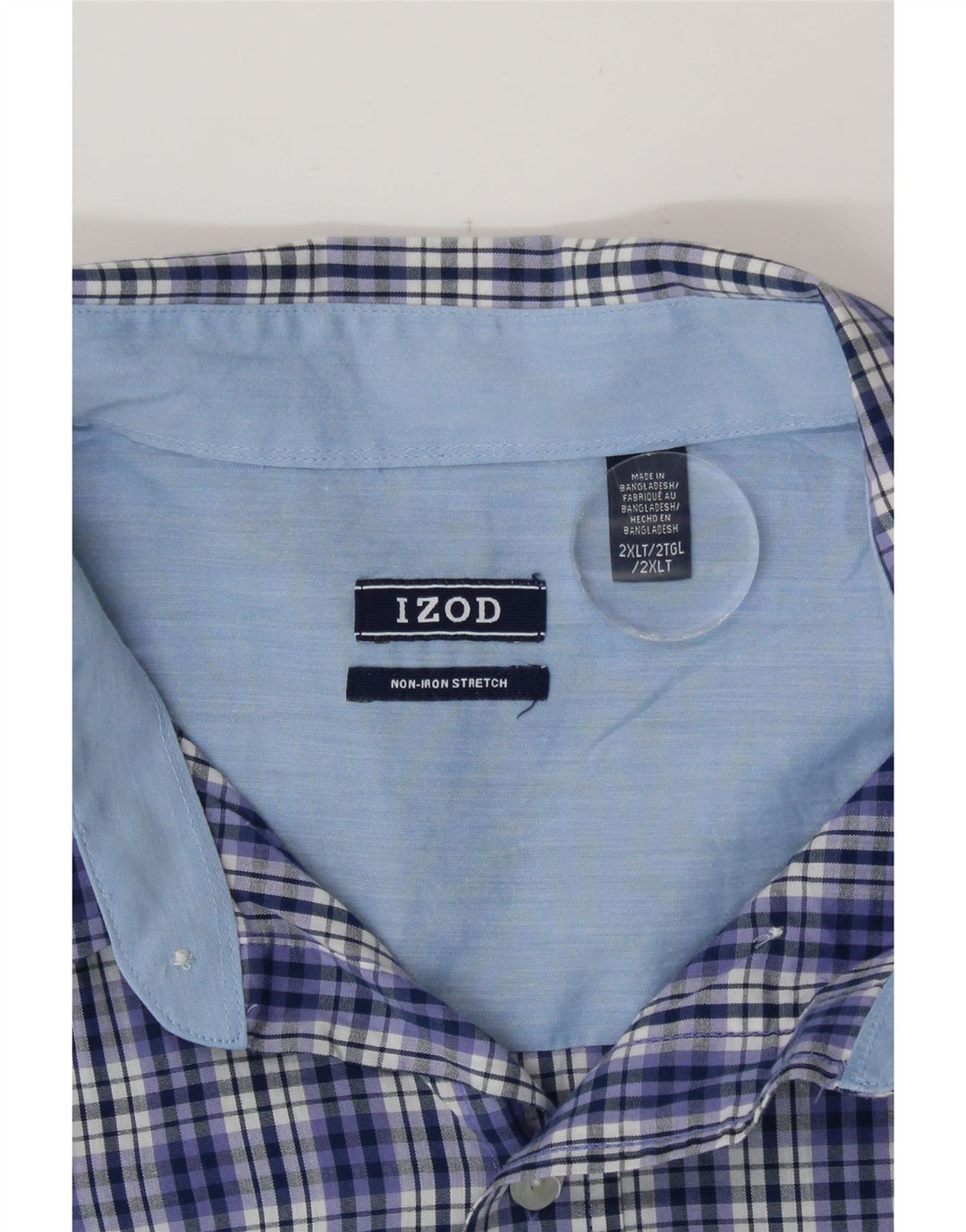 Camicia alta da uomo Izod 2XL cotone scozzese blu