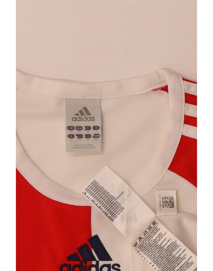 T-shirt grafica Adidas da uomo Climalite Top in poliestere color block rosso medio