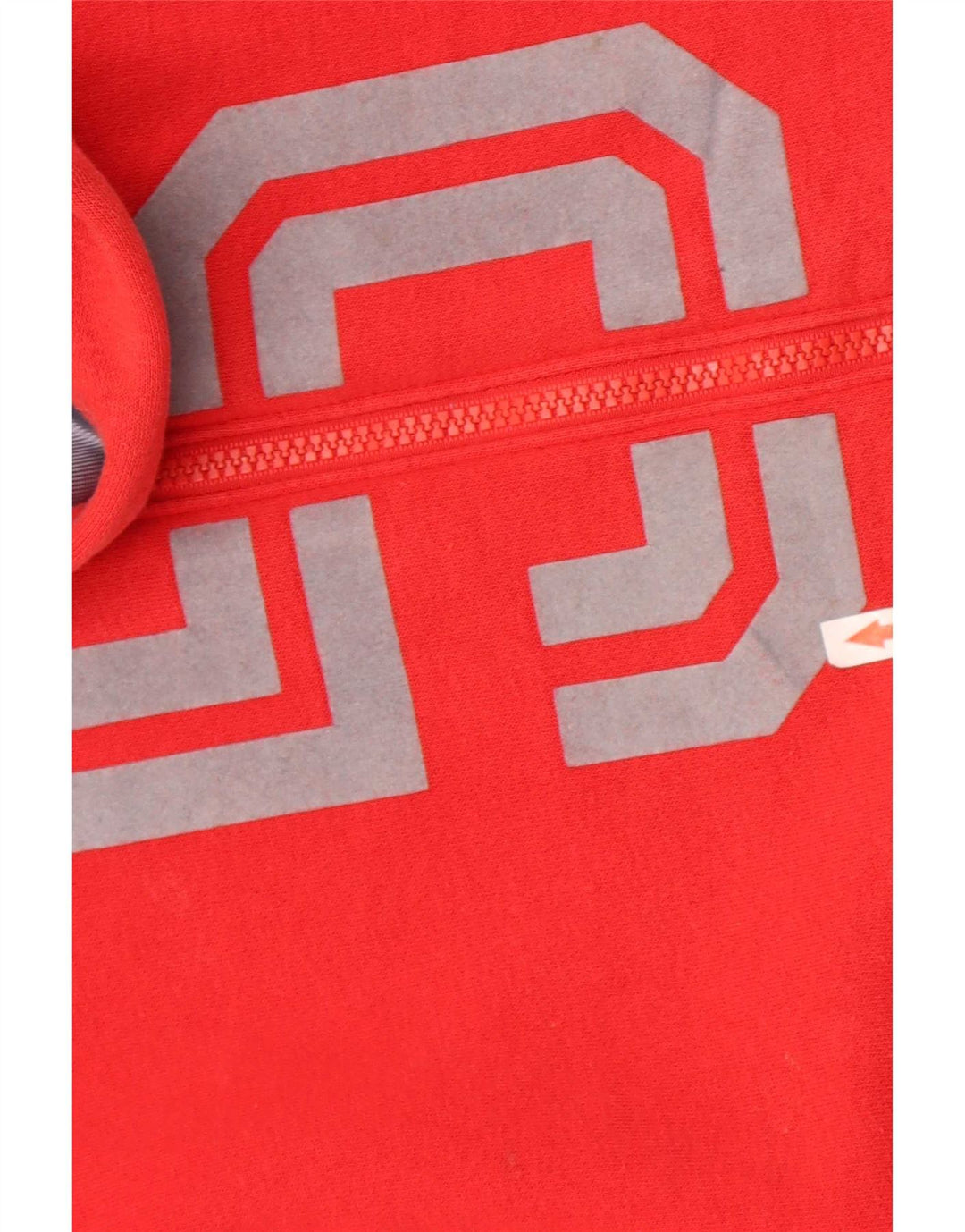 Felpa con cappuccio e zip grafica Nike da uomo in cotone color block rosso medio