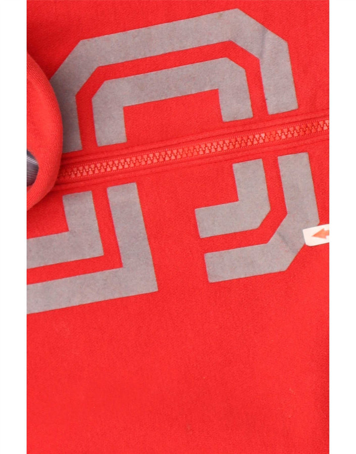 Felpa con cappuccio e zip grafica Nike da uomo in cotone color block rosso medio