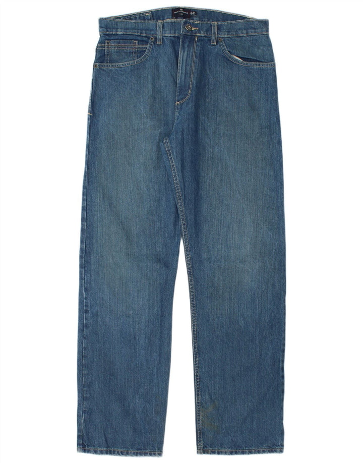 Jeans dritti da uomo Marks & Spencer Blue Harbour W32 L31 cotone blu