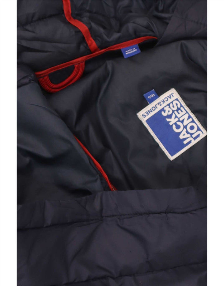 Giacca imbottita con cappuccio Jack & Jones per ragazzi 13-14 anni blu navy