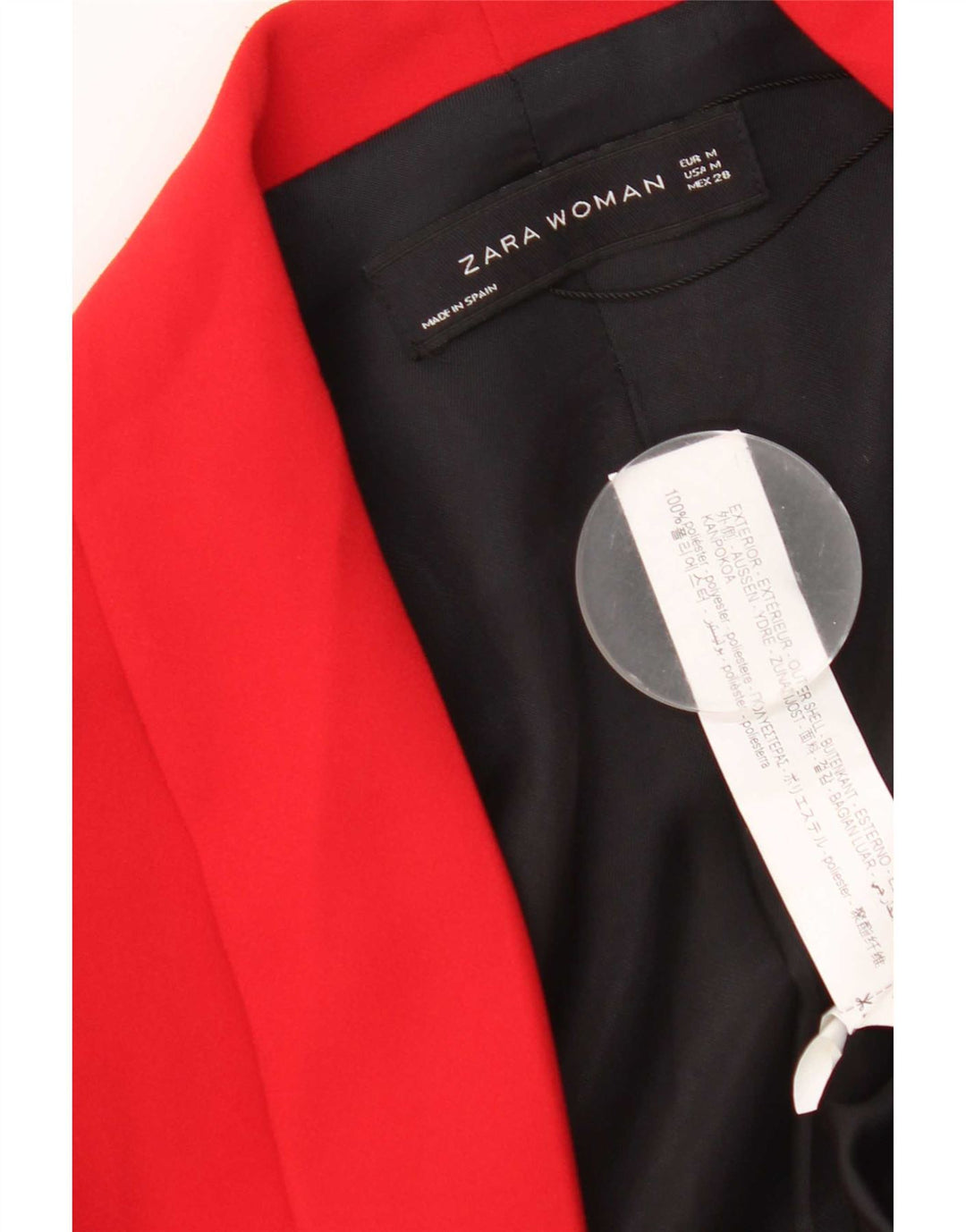 Giacca blazer da donna Zara UK 14 classica in poliestere rosso medio