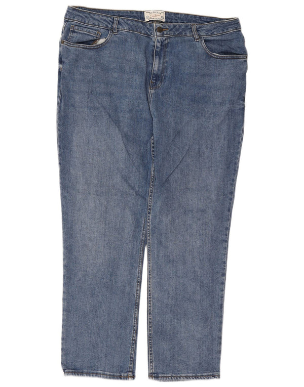 Jeans slim a vita alta da donna Fat Face Girlfriend UK 18 XL W38 L28 Blu