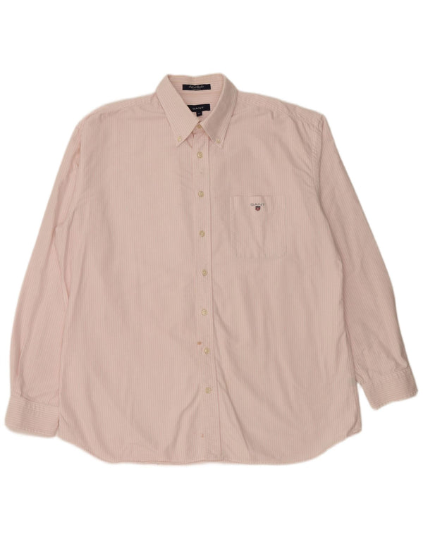 Camicia GANT da uomo vestibilità regolare XL in cotone gessato rosa