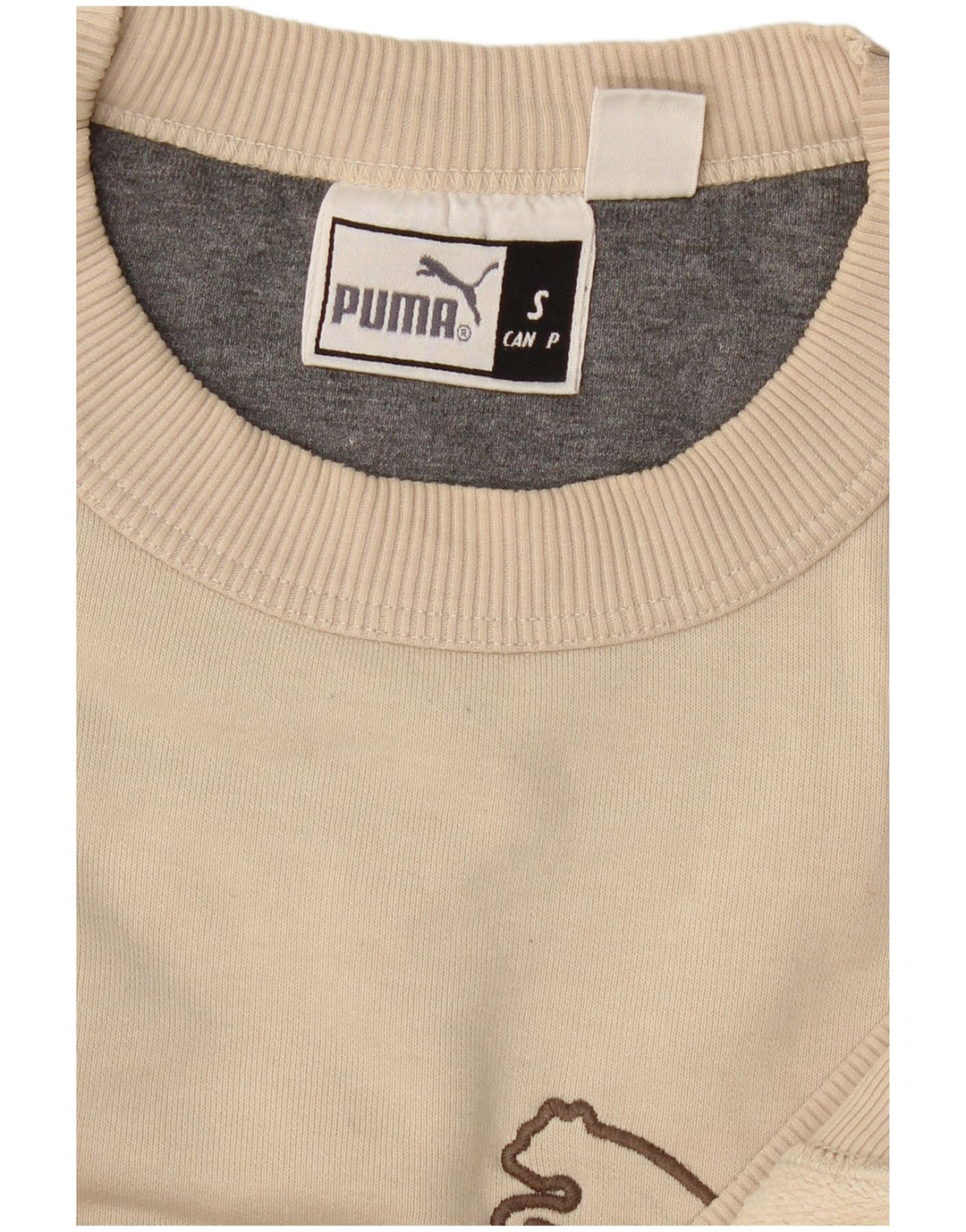 PUMA Mens Graphic Sweatshirt Jumper Small Beige