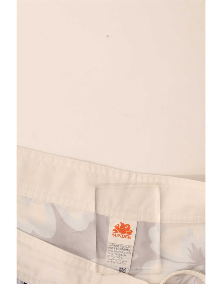 Pantaloncini da bagno da uomo Sundek grandi in poliestere floreale blu navy