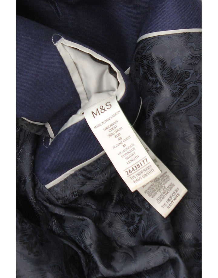 Giacca blazer a 2 bottoni da uomo Marks & Spencer UK 38/40 medio blu navy