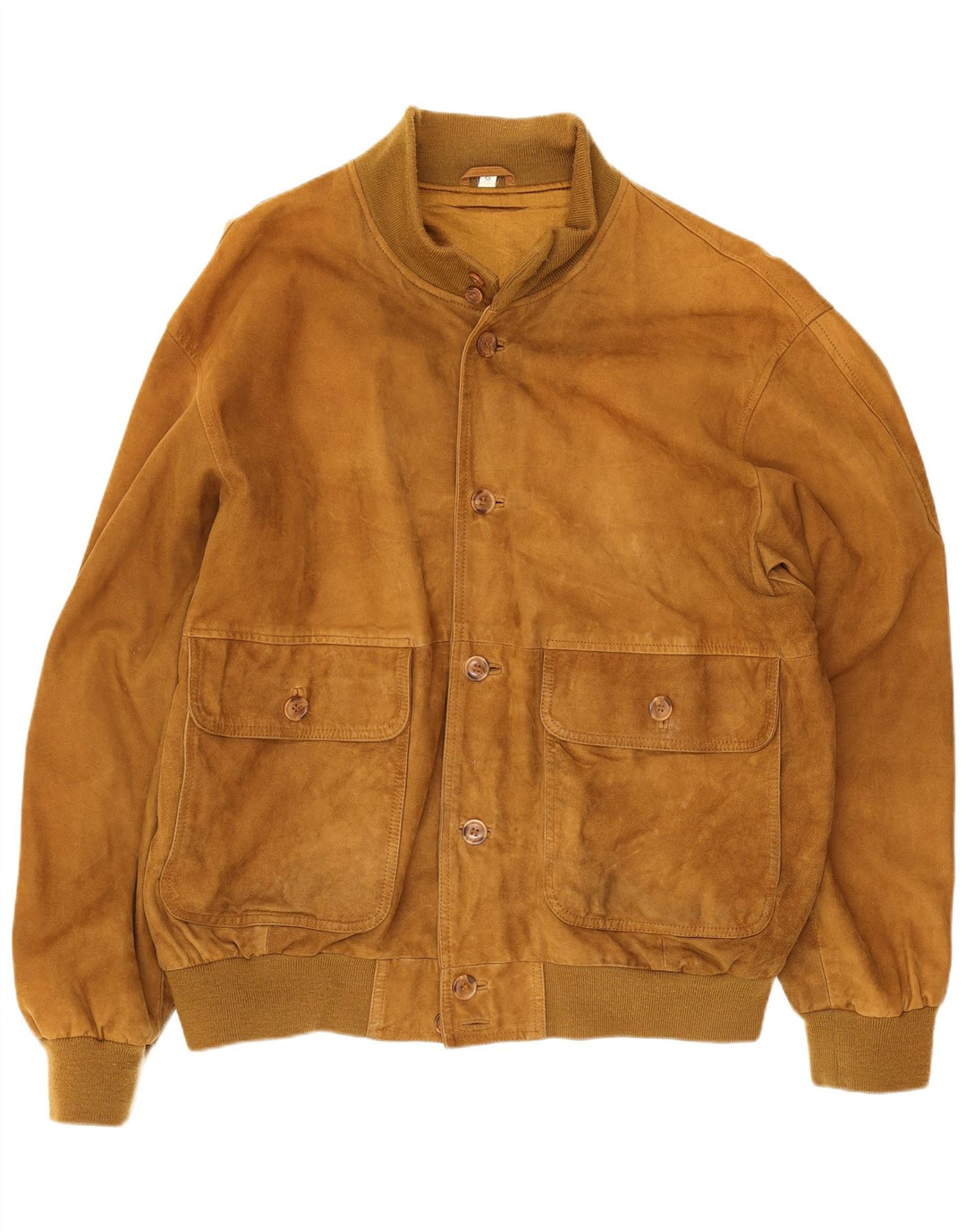 Giubbotto bomber in pelle scamosciata da uomo Zarro UK 44 2XL Pelle beige