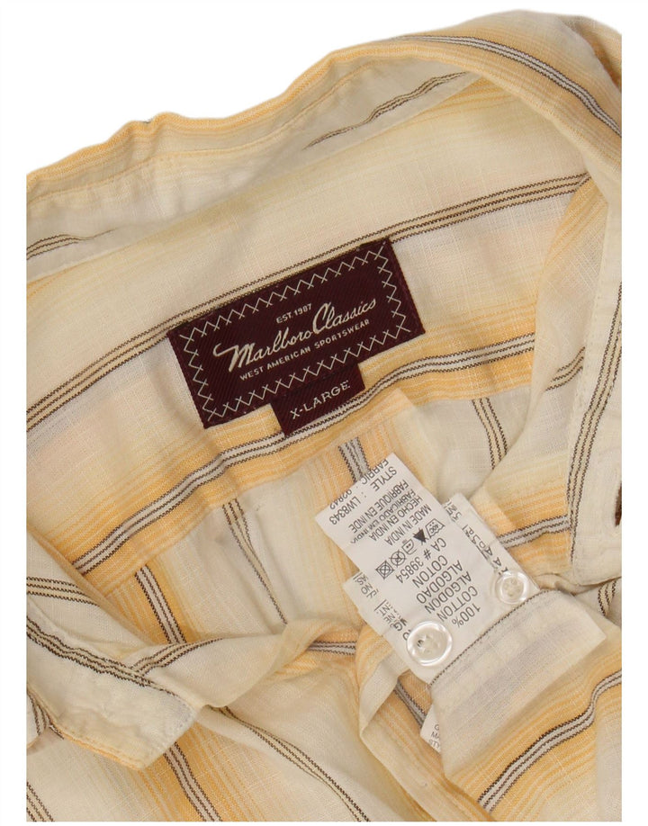 MARLBORO CLASSICS Camicia da uomo XL in cotone a righe gialle