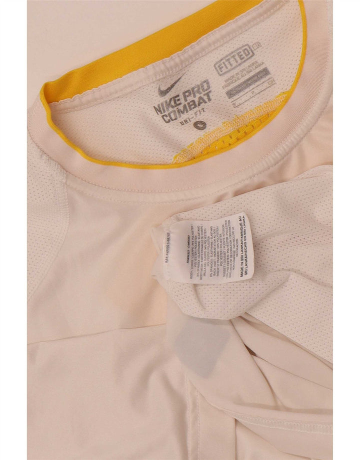 T-shirt Nike Dri Fit da uomo, piccola, in poliestere color block bianco