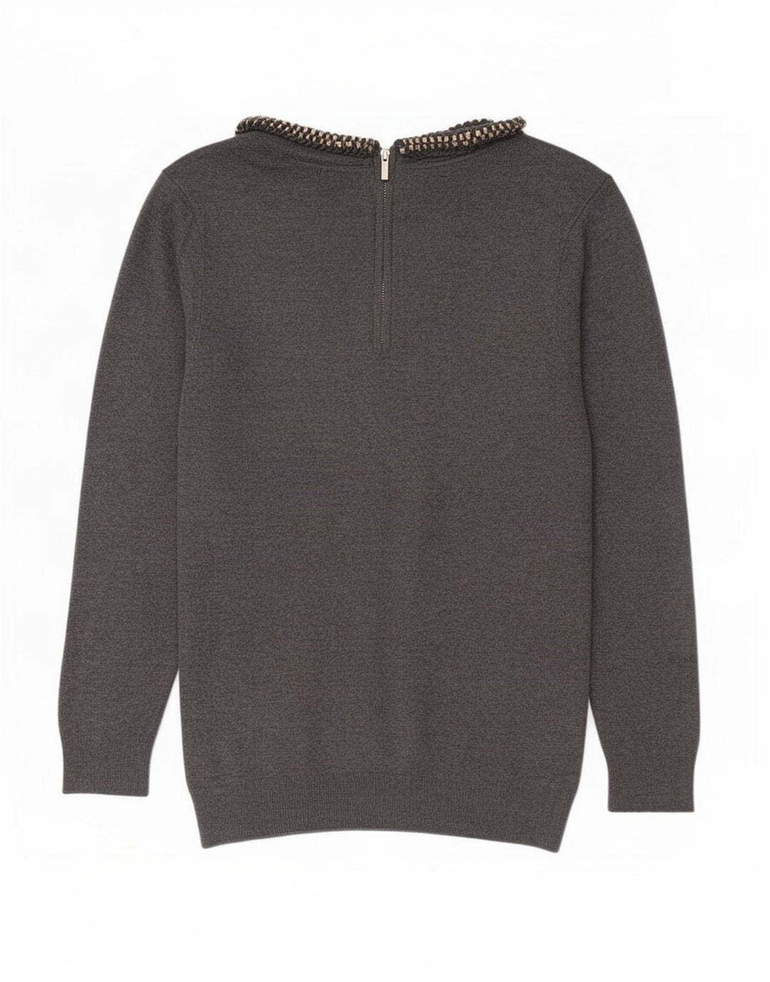 Maglione maglione con scollo a barca da donna Zara UK 10 piccolo grigio