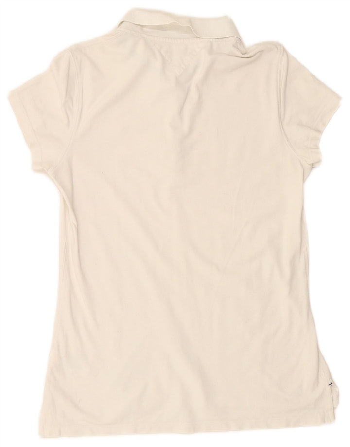 TOMMY HILFIGER Polo slim da donna UK 18 XL Cotone bianco
