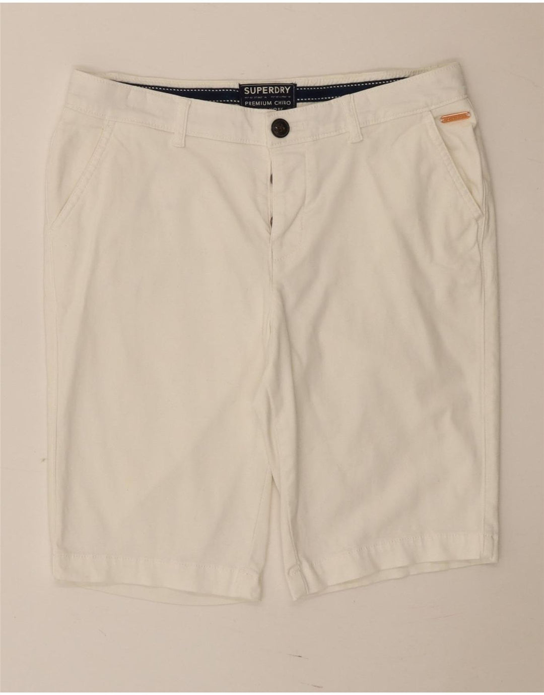 Pantaloncini chino regolari da donna Superdry UK 10 piccoli W30 bianchi