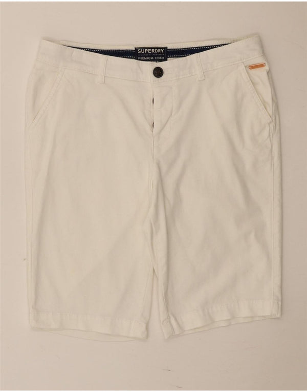 Pantaloncini chino regolari da donna Superdry UK 10 piccoli W30 bianchi