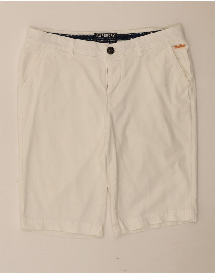 Pantaloncini chino regolari da donna Superdry UK 10 piccoli W30 bianchi