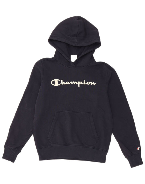 Felpa con cappuccio grafica da donna Champion UK 10 Small Cotone blu navy