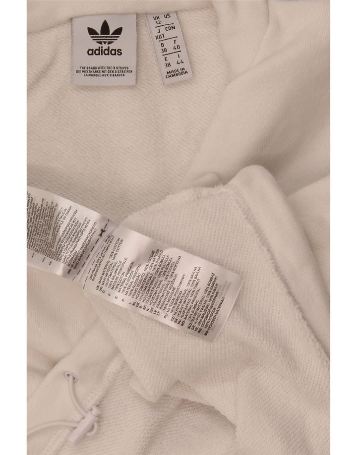 Felpa corta con grafica oversize da donna Adidas UK 12 Medium White