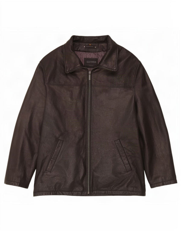 Giacca in pelle da uomo Trapper IT 50 Large Nera