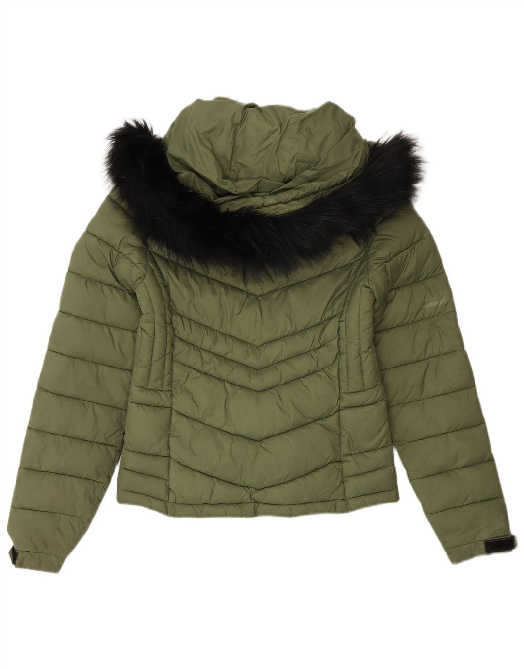 Giacca imbottita con cappuccio da donna Superdry UK 8 Small Green Nylon