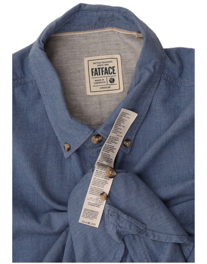 FAT FACE Camicia da uomo vestibilità regolare piccola in cotone blu