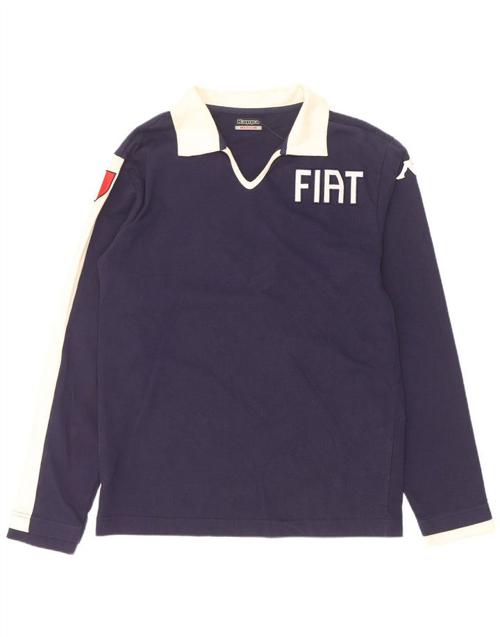 Polo da rugby grafica da uomo Kappa a blocchi di colore blu navy medio