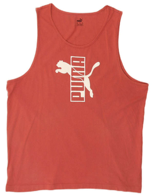 Canotta grafica da uomo Puma 2XL cotone rosa