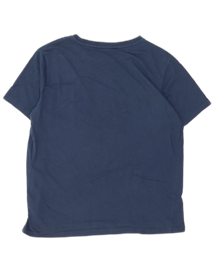 T-shirt grafica da uomo Bear Top piccola in cotone blu navy