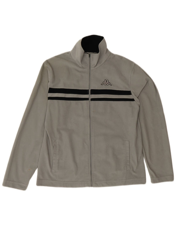 Giacca da tuta da uomo Kappa in poliestere color block grigio medio