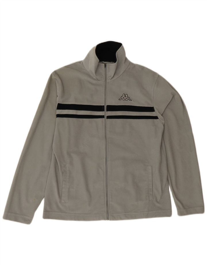 Giacca da tuta da uomo Kappa in poliestere color block grigio medio