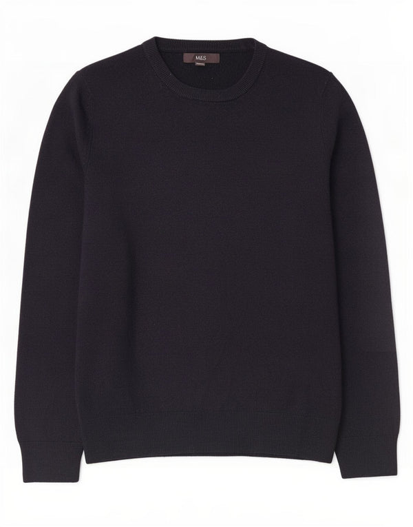 Marks & Spencer Mens Crew Neck Jumper Sweater Medium Navy Blue Acrylic