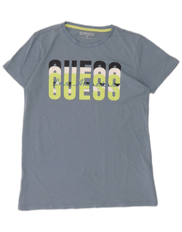 T-shirt grafica Guess da bambino 15-16 anni in cotone blu
