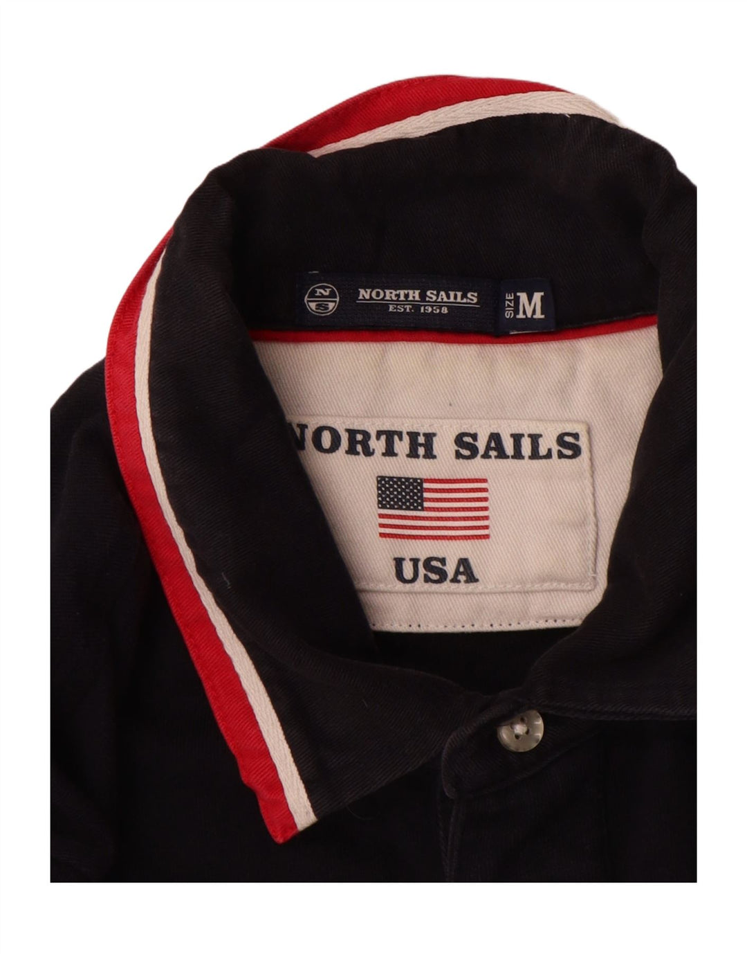 Polo da uomo a maniche lunghe North Sails in cotone blu navy medio