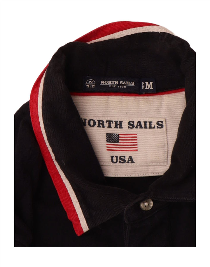Polo da uomo a maniche lunghe North Sails in cotone blu navy medio