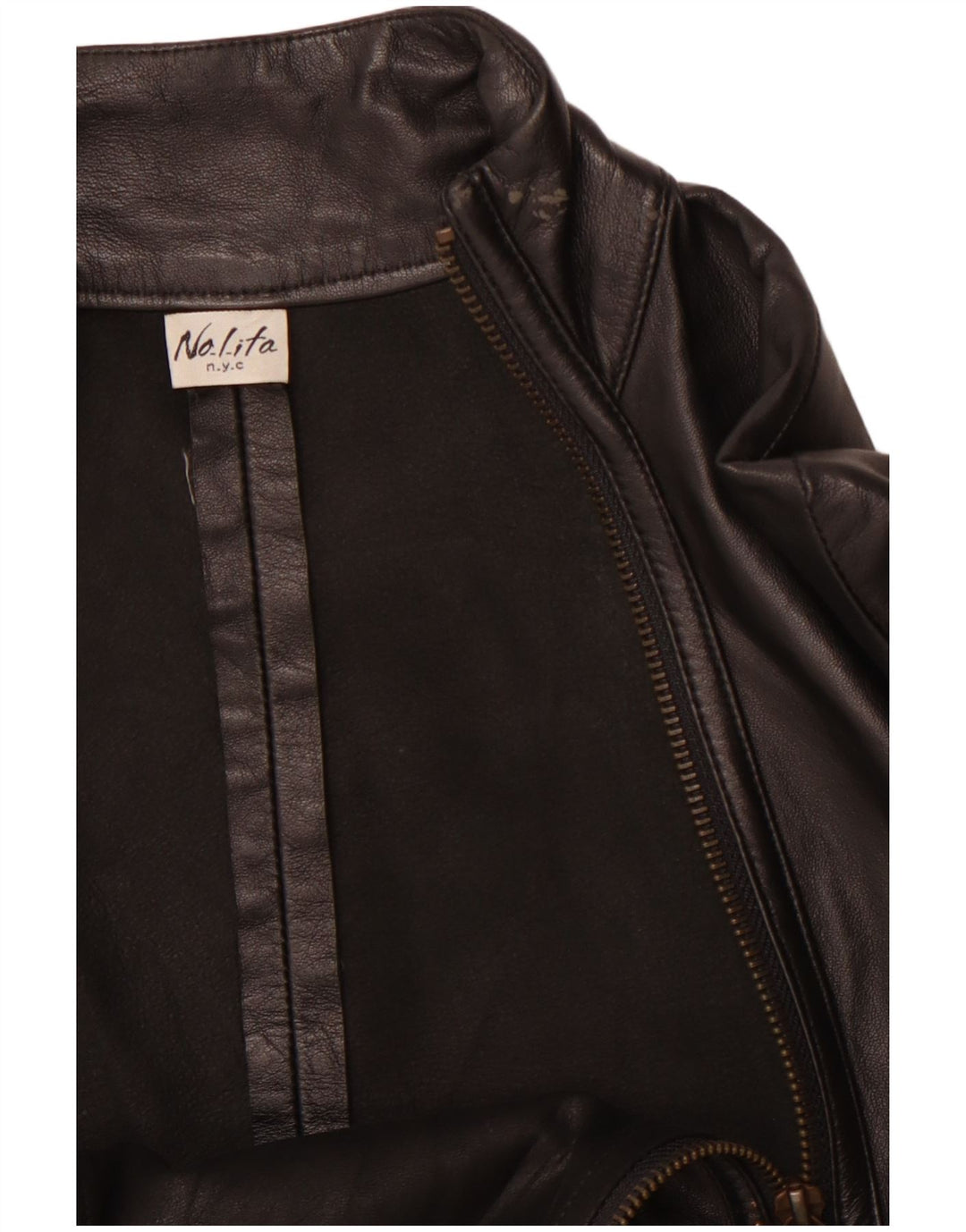 Giacca da corsa in pelle corta da donna NOLITA UK 8 piccola nera