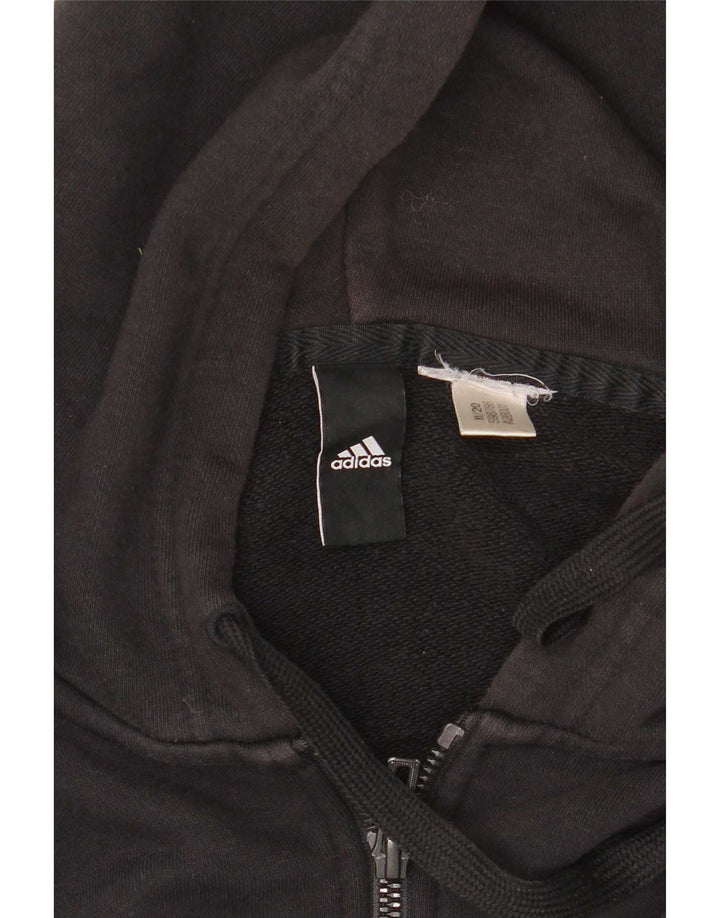 Maglione con cappuccio e zip Adidas da uomo medio nero