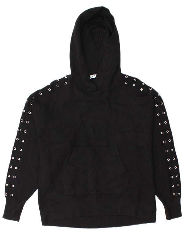 Maglione oversize da donna Zara UK 10 piccolo in viscosa nera