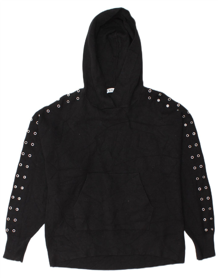 Maglione oversize da donna Zara UK 10 piccolo in viscosa nera