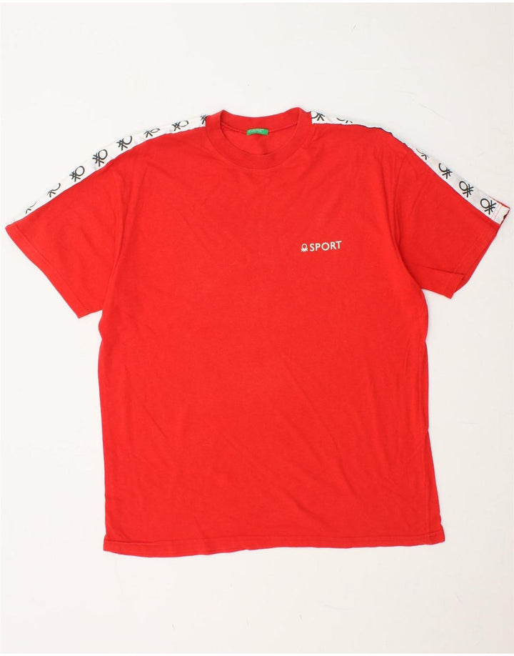 T-shirt grafica da uomo BENETTON Top rosso medio
