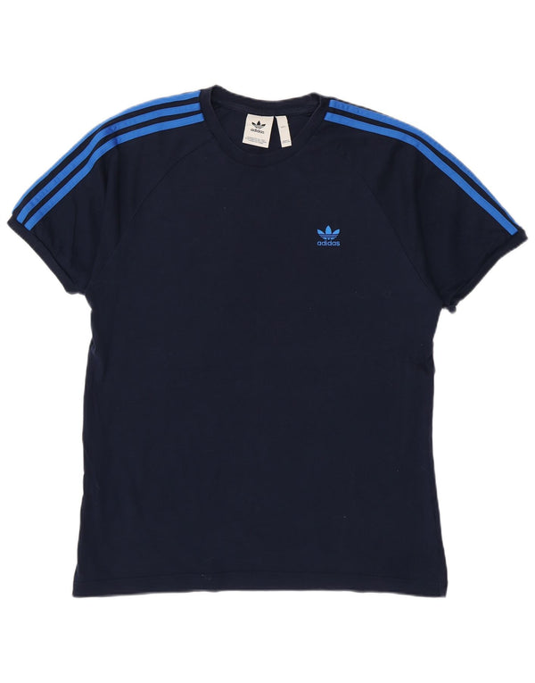 T-shirt da uomo Adidas Top Large in cotone blu navy