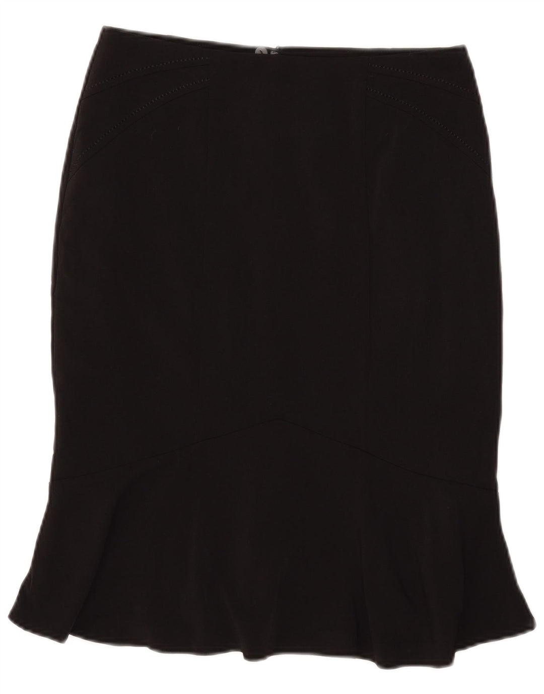 Gonna a tromba da donna Marks & Spencer UK 10 piccola W29 poliestere nero