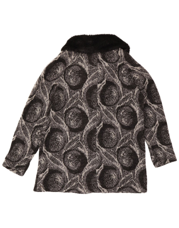 Maglione cardigan da donna Edina Ronay UK 20 2XL Lana geometrica grigia