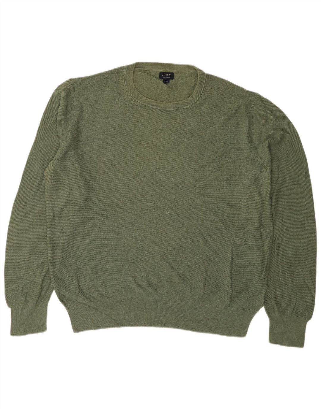 J. Crew Maglione girocollo da uomo in cotone verde grande