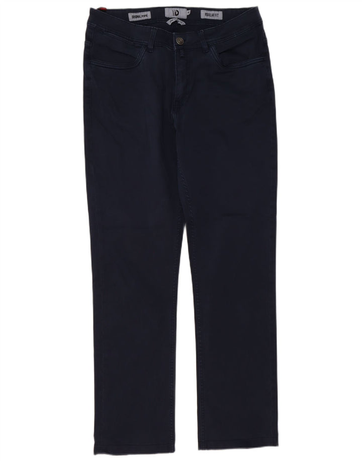 DACK'S Mens Regular Fit Casual Trousers IT 48 Medium W34 L31 Navy Blue