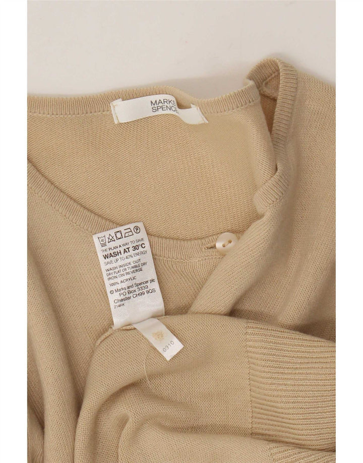 Maglione cardigan da donna Marks & Spencer UK 14 Acrilico beige medio